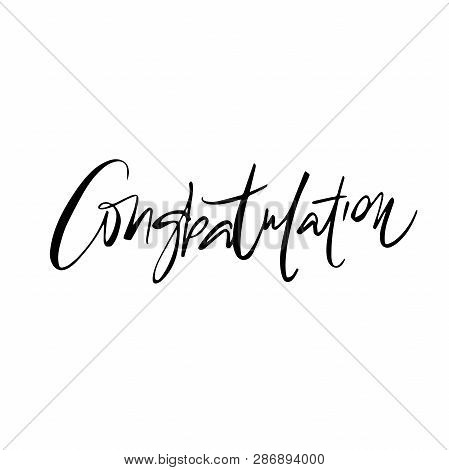 Creative Hand Drawn Lettering Congratulations. Ink Illustration. Modern Brush Calligraphy.
