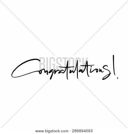 Creative Hand Drawn Lettering Congratulations. Ink Illustration. Modern Brush Calligraphy.