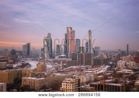 Moscow, Russia - January 9, 2019: The Moscow International Business Center (mibc) (moskva-citi)