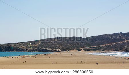 Prasonisi Beach In Greece Rhodes Island Sand Beautiful Landscape View