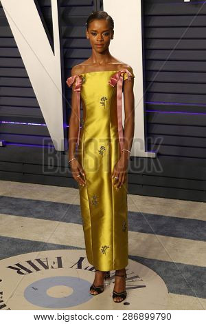 LOS ANGELES - FEB 24:  Letitia Wright at the 2019 Vanity Fair Oscar Party on the Wallis Annenberg Center for the Performing Arts on February 24, 2019 in Beverly Hills, 