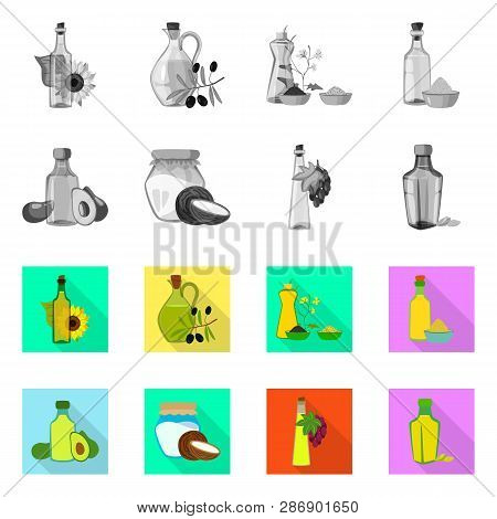 Vector Design Of Healthy  And Vegetable  Logo. Set Of Healthy  And Agriculture Vector Icon For Stock
