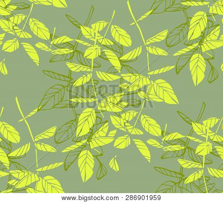 Floral Seamless Pattern. Hand Drawn Illustration. Fullsize Raster Atrwork.