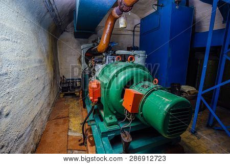 Diesel Generator In Abandoned Soviet Bomb Shelter