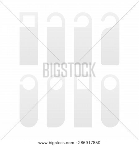 Do Not Disturb Door Hanger Set. Hotel Door Hanger Tags. Vector Stock Illustration.