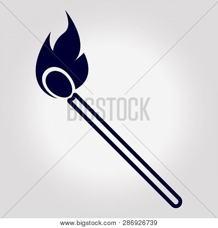 Burning Match With Fire, Opened.icon Design Style.
