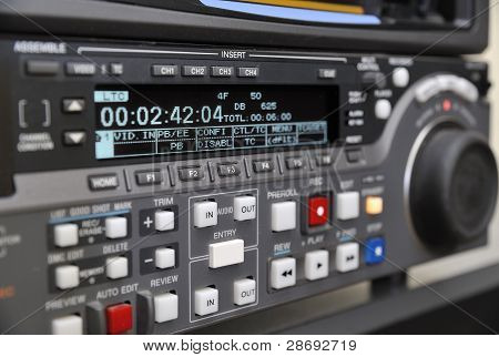 an der Vorderseite des Recorders Digibeta hautnah