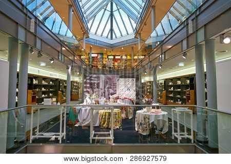 DUSSELDORF, GERMANY - CIRCA SEPTEMBER, 2018: interior shot of Franzen store in Dusseldorf.
