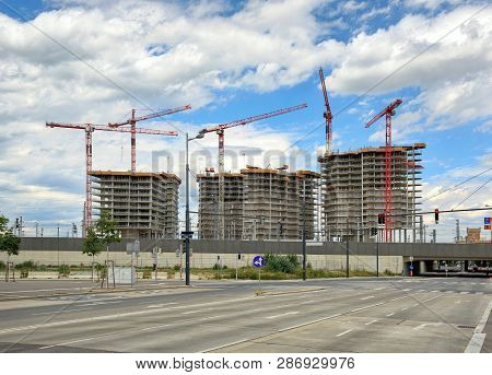 Construction Site Of The New Residential Development In The Center Of Vienna, Austria.