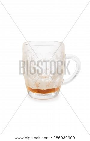 Almost Empty Bock Beer Mug On White Background