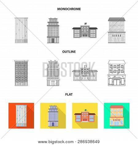 Vector Illustration Of Municipal And Center Icon. Set Of Municipal And Estate   Stock Vector Illustr