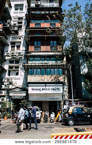 Mumbai India March 1, 2019 View Of A Building  Located At Colaba District In Mumbai In The Afternoon