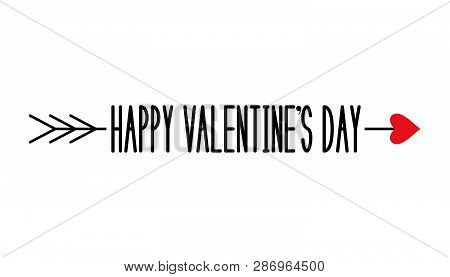 Happy Valentine's Day. Love Arrow.