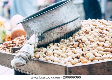 Mumbai India March 1, 2019 Closeup Of A Traditional Street Food Stall Located At Colaba District In 