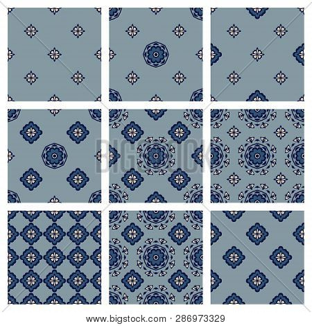 The Set Of Patterns Textile Design Collection For Fabric And Carpet Covers. Classic Luxury Ornaments
