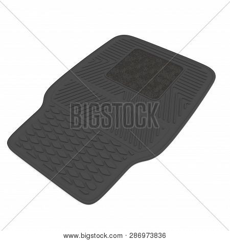 Car Floor Rubber Mat Isolated On White Background 3d Illustration