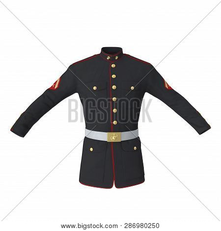Parade Uniform Of Us Marine Corps On White Background Isolated 3d Illustration