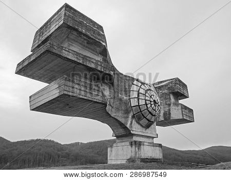 Podgaric, Croatia - December 30th 2018. The Monument To The Revolution Of The People Of Moslavina In