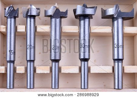 Carpentry Drill, Used To Mount Furniture Hinges. A Cutter Used To Mount Furniture From Chipboard. Da