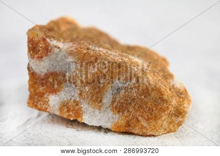 Natural Mineral From Geological Collection - Raw Yellow Aventurine Stone From Taganai, Ural, Russia 