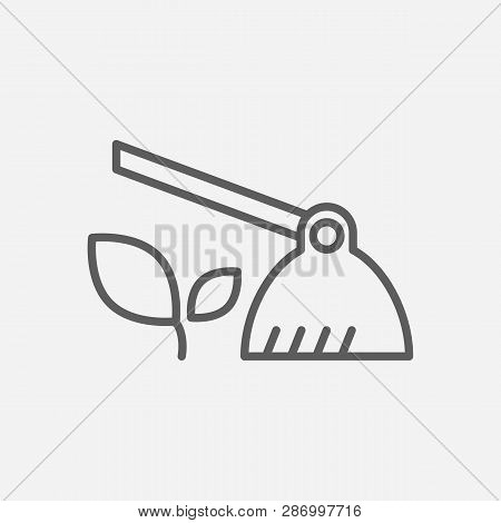 Hoe Icon Line Symbol. Isolated  Illustration Of  Icon Sign Concept For Your Web Site Mobile App Logo