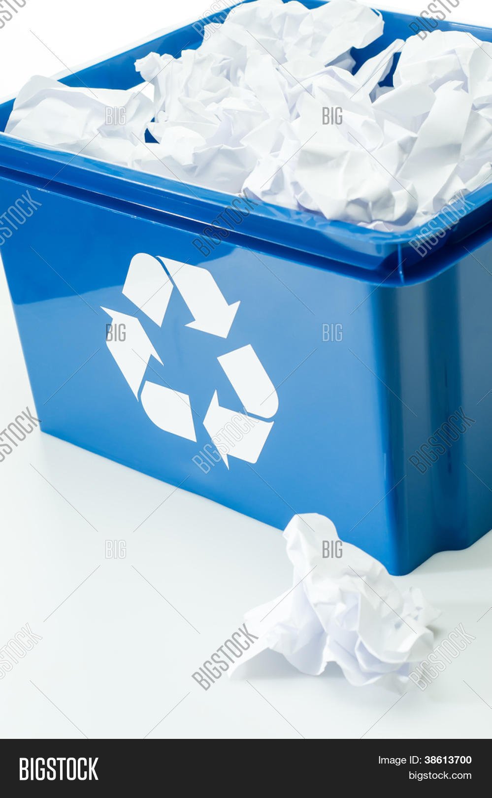 Blue Recycling Box Image & Photo (Free Trial) Bigstock