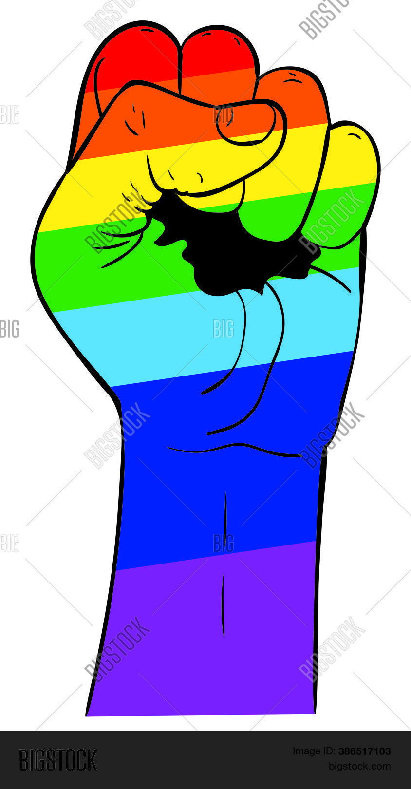 Rainbow Clenched Fist Vector & Photo (Free Trial) Bigstock