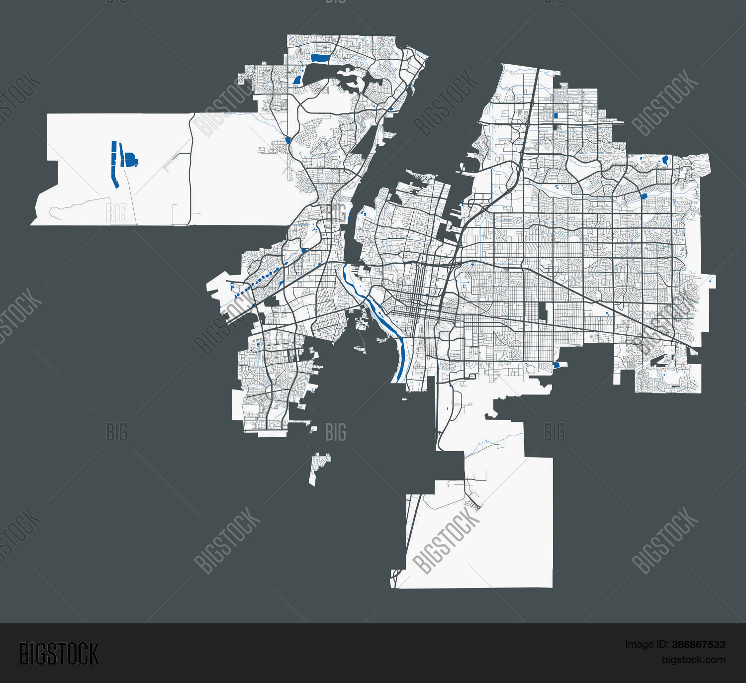 Albuquerque Map. Vector & Photo (Free Trial) | Bigstock