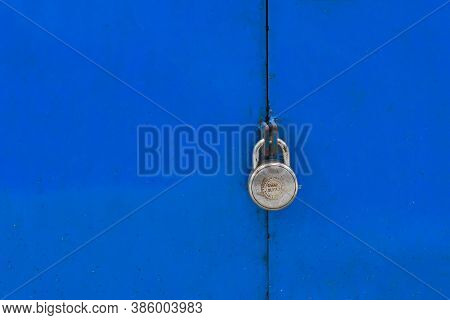 Kolkata, West Bengal, India - 22nd May 2020 : Locked Door Of A Retail Shop Under Lockdown To Stop Sp