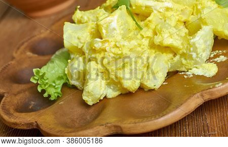 Denich Wot - Potato Stew Made In Medium Spicy Curry And Cumin Sauce, Ethiopian Cuisine