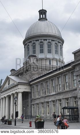Montreal, Quebec.  July 5, 2019.  The Landmark Building Marhe Bonsecours In Old Montreal Quebec Cana