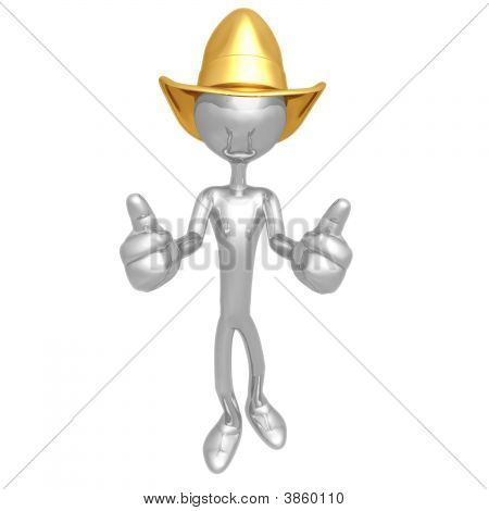 Cowboy zwei Daumen nach oben