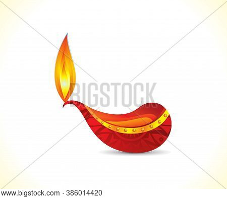 Abstract Artistic Creative Diwali Deepak Vector Illustration