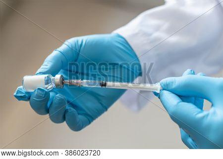 Vaccine For Vaccination, Medical Immunization For Patient Treatment From Disease Such As Coronavirus