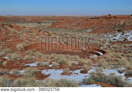 Stone Circle At The Wukoki Ruins In Arizona.
