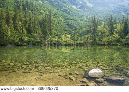 Rohacske Pleso Beautiful Clean Lake In Slovakia.