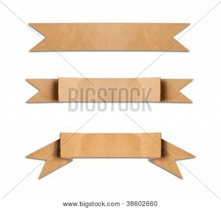 gamle papir brug som lebel banner på hvid baggrund