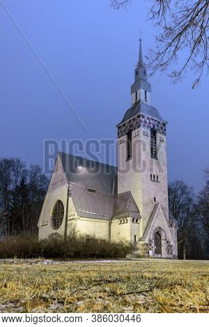 Russia, Zelenogorsk, January 2020: Evangelical Lutheran Parish Of Teriyoka. Large Finnish Church Bui
