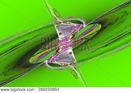 Green Fractal Geometric Pattern Illustration Neon Uv Physics Astrophysics