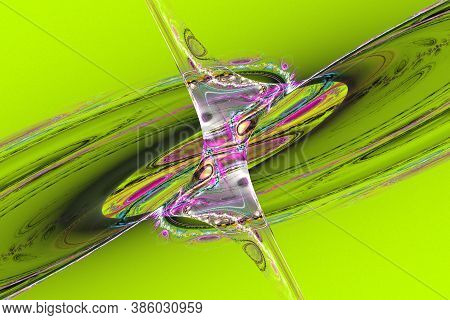 Green Fractal Geometric Pattern Illustration Neon Uv Physics Astrophysics