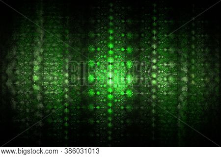 Green Fractal Geometric Pattern Illustration Neon Uv Physics Astrophysics