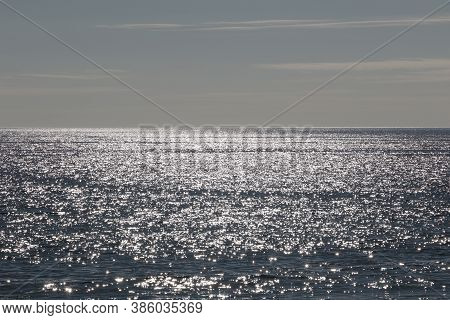 View Of The Ocean From The Beach Of Costa Da Caparica, Portugal