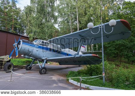 Russia, Zelenogorsk, Terijoki, August 2020: A Vintage An-2 Korusnik Propeller Plane Stands In The Ze