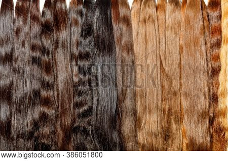 Natural Chocolate Colored Shiny Healthy Human Hair Bundles For Extension And Weave Wigs Making.