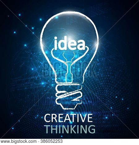 Abstract Futuristic Lightbulb Idea Hologram.future Concept.vector And Illustration. Stock Vector For