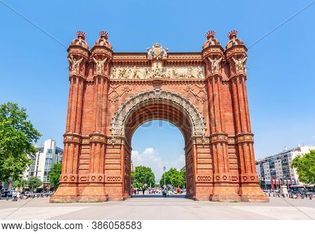 Triumphal Arch (arc De Triomf) In Barcelona, Spain