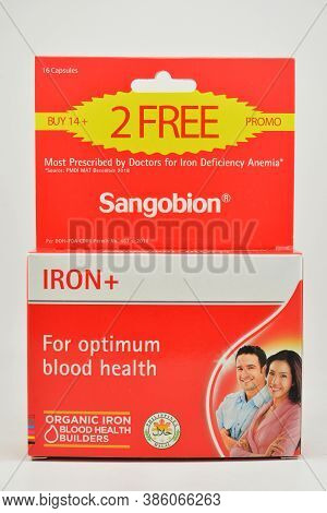 Manila, Ph - Sept 10 - Sangobion Iron Capsules In Box On September 10, 2020 In Manila, Philippines.