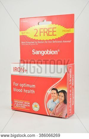 Manila, Ph - Sept 10 - Sangobion Iron Capsules In Box On September 10, 2020 In Manila, Philippines.
