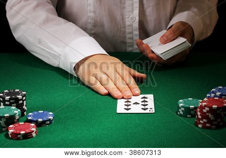 Yeşil tablo Poker ayarı