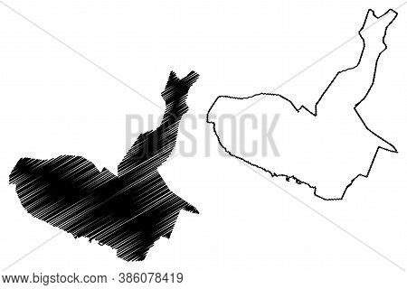 Maracay City (bolivarian Republic Of Venezuela, Aragua State) Map Vector Illustration, Scribble Sket